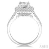 Princess Shape Center Double Halo Diamond Engagement Ring in 14K Gold | Gemma's Jewelers