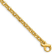 18K Polished  Solid Oval Rolo 18 Inch Chain