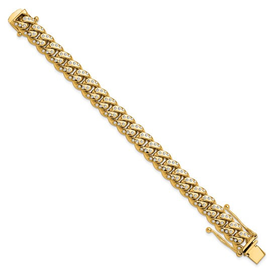 18K Cuban Link Bracelet 4.20ctw Diamond Bracelet