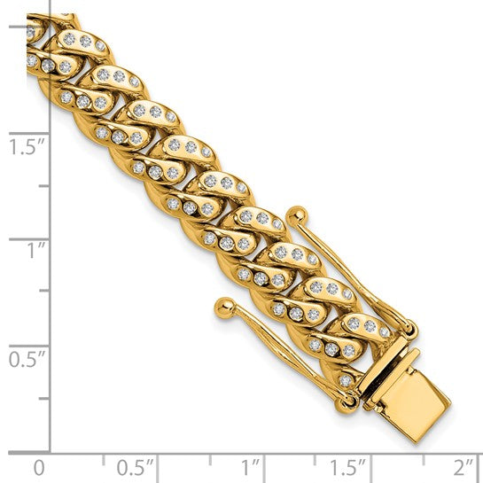 18K Cuban Link Bracelet 4.20ctw Diamond Bracelet