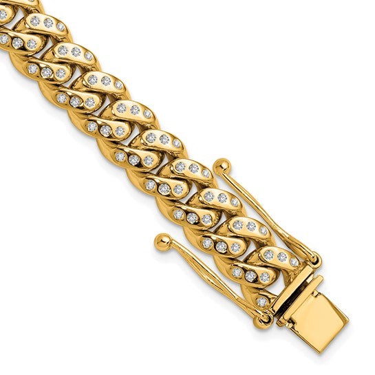 18K Cuban Link Bracelet 4.20ctw Diamond Bracelet