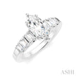 Marquise & Emerald Cut Hidden Halo Engagement Ring