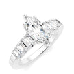 Marquise & Emerald Cut Hidden Halo Engagement Ring