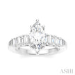 Marquise & Emerald Cut Hidden Halo Engagement Ring