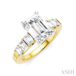 2.50 Emerald Cut Hidden Halo Natural Diamond Ring