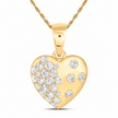 3/4 CTW Certified Lab-Grown Diamond Scattered Heart Pendant in 10K Yellow Gold