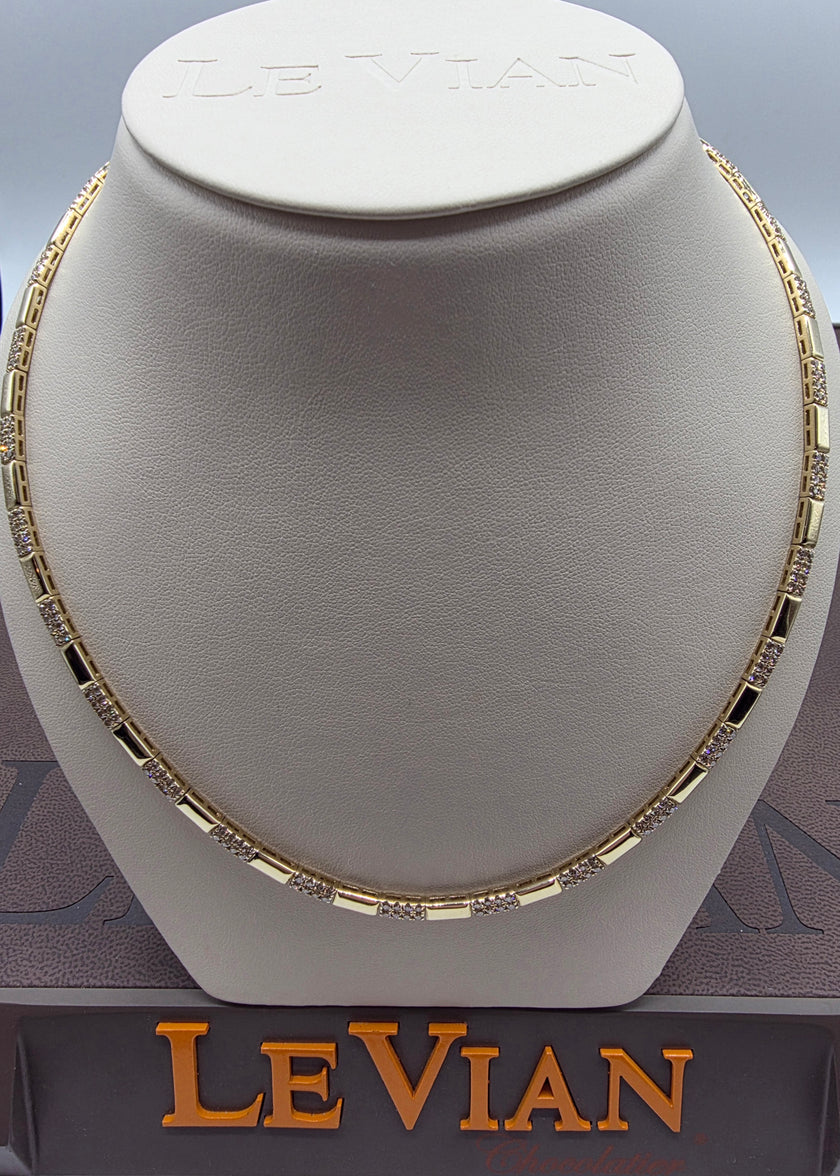 Bold & Striking LeVian Nude Diamond Necklace in 14K Honey Gold