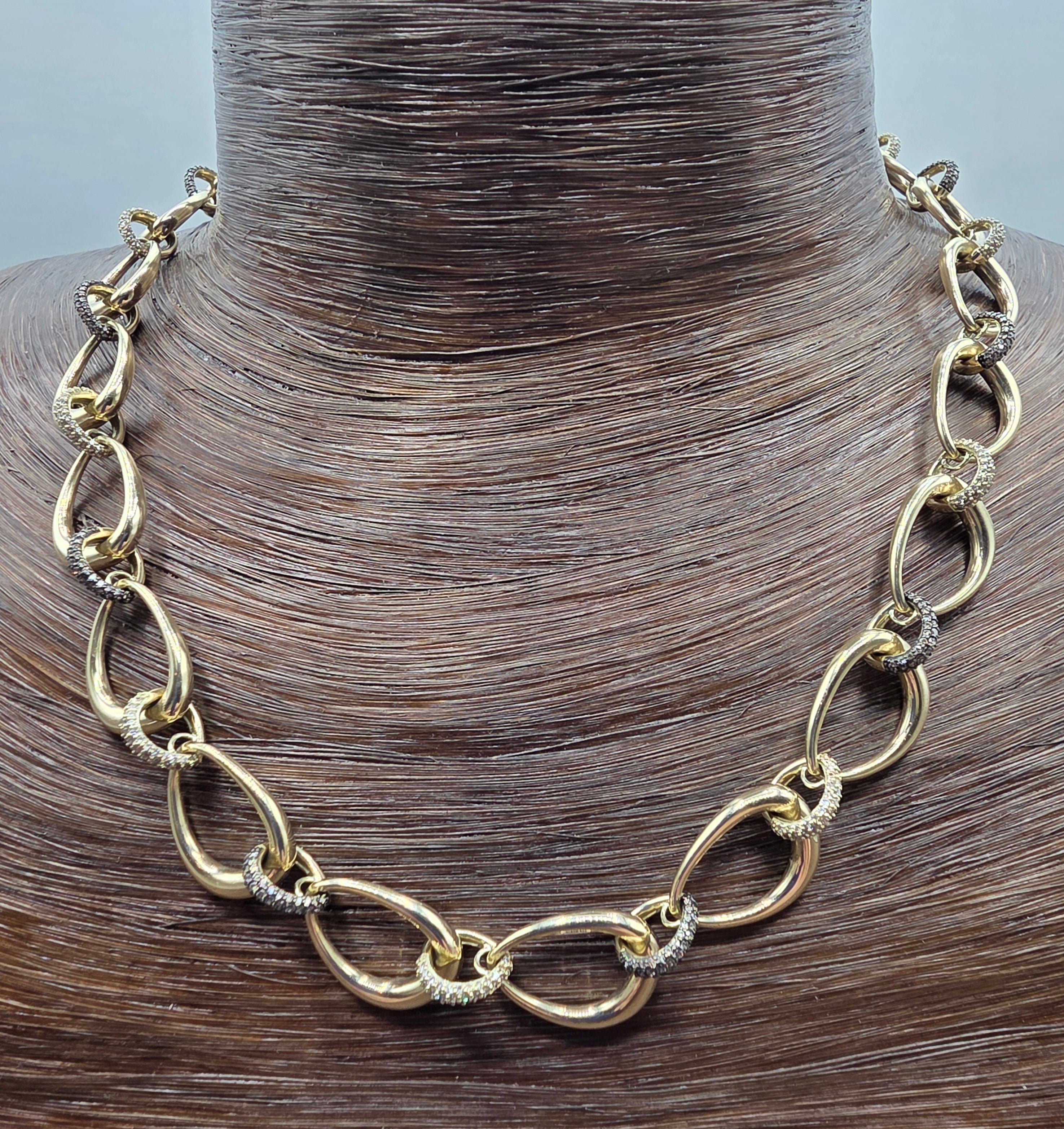 Fantastic LeVian Chocolate and Nude Diamonds Necklace in 14K Honey Gold