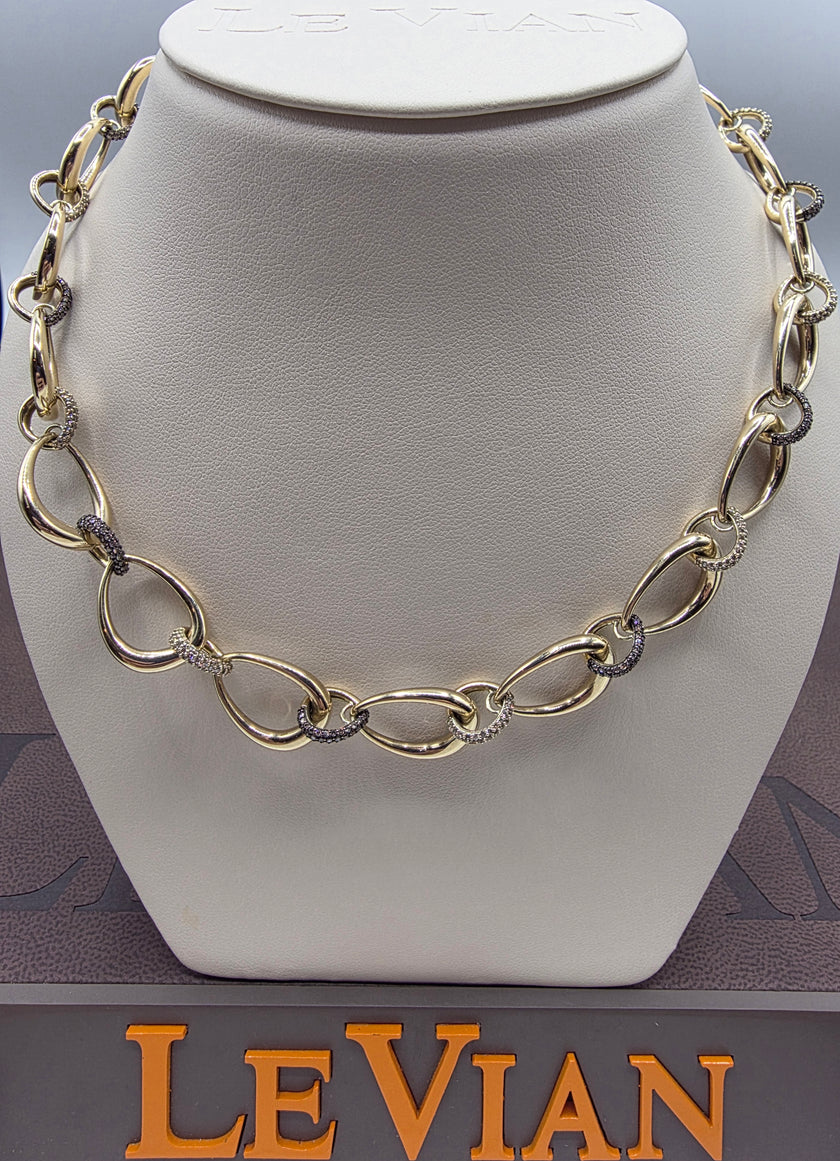 Fantastic LeVian Chocolate and Nude Diamonds Necklace in 14K Honey Gold