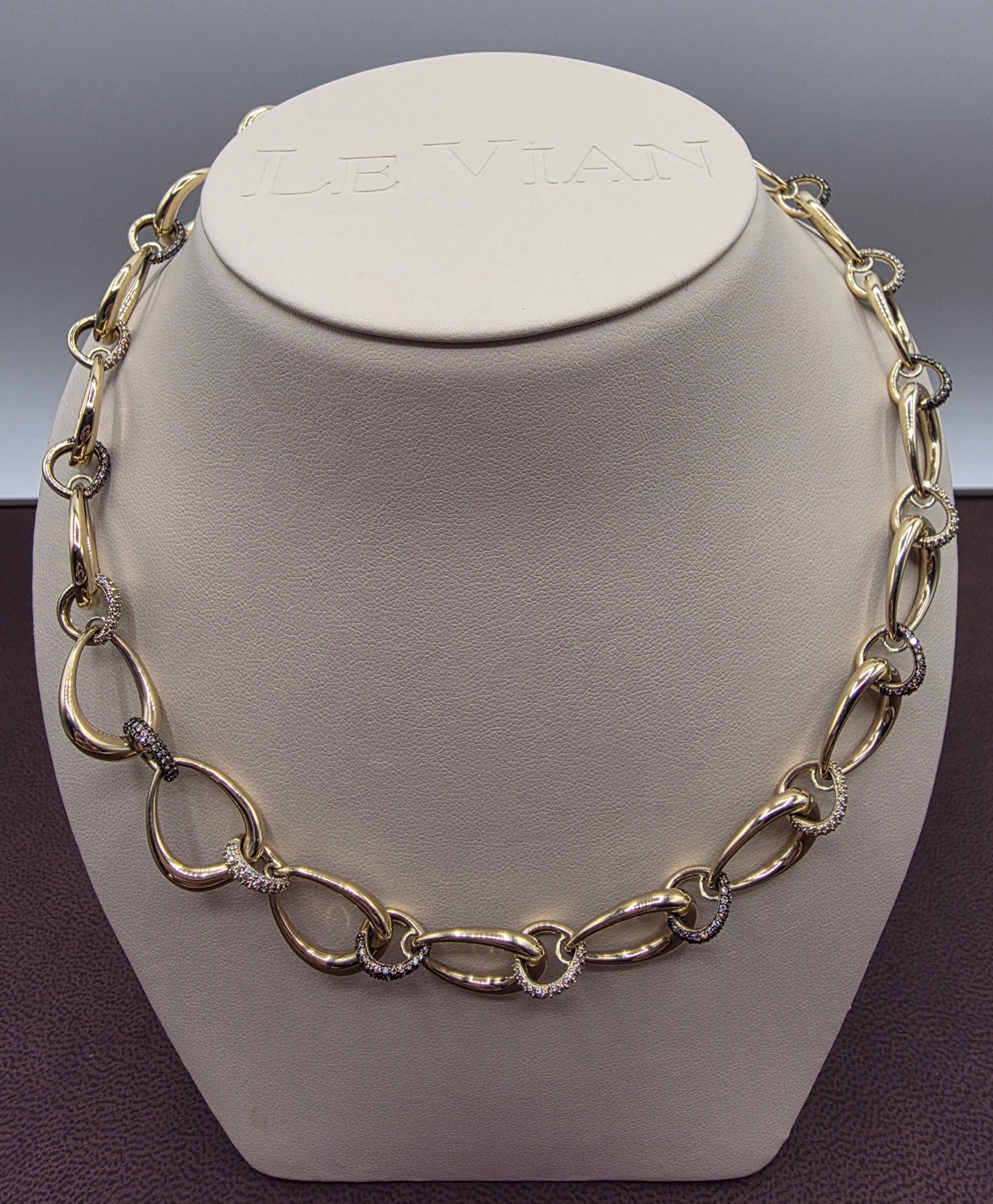 Fantastic LeVian Chocolate and Nude Diamonds Necklace in 14K Honey Gold