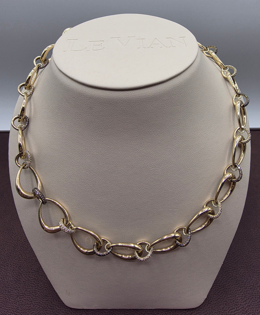 Fantastic LeVian Chocolate and Nude Diamonds Necklace in 14K Honey Gold