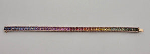 Spectacular Rainbow Sapphire Ombré Bracelet in 14K Rose Gold