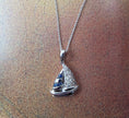 Playful Design LeVian Sailboat Sapphire Pendant with Nude Diamonds in 14K Vanilla Gold