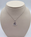 Playful Design LeVian Sailboat Sapphire Pendant with Nude Diamonds in 14K Vanilla Gold
