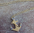 Anchors Away LeVian Sapphire Pendant with Nude Diamonds in 14K 2-Tone Vanilla Gold