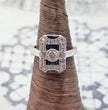 One of A Kind Antique Inspired Vintage Sapphire and Diamond Ring in 14K