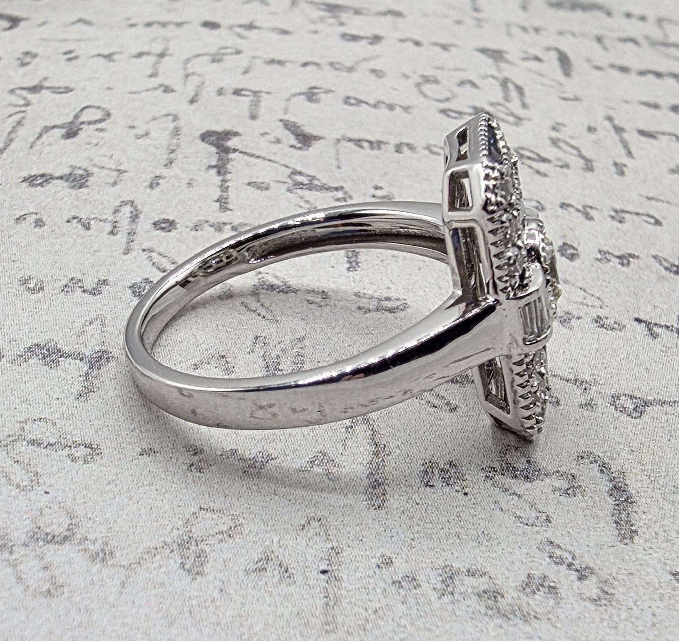 One of A Kind Antique Inspired Vintage Sapphire and Diamond Ring in 14K