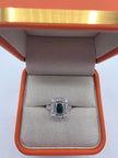 Vintage Inspired Glorious Deep Green Emerald and Diamond Ring in 14K