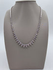 Exceptional Quality Pear-Shape Graduated Diamond Tennis Necklace in 14K