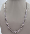 Exceptional Quality Pear-Shape Graduated Diamond Tennis Necklace in 14K