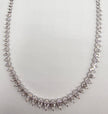 Exceptional Quality Pear-Shape Graduated Diamond Tennis Necklace in 14K