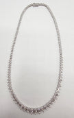 Exceptional Quality Pear-Shape Graduated Diamond Tennis Necklace in 14K