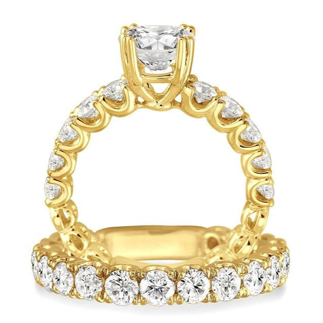 3 Carat Round Cut Bridal Set VS