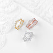 Vintage Inspired Chevron Baguette Diamond Insert Ring 0.75ctw Natural Diamonds 