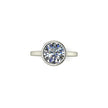 2 Carat Bezel Engagement Ring with Hidden Halo