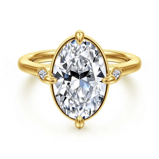 4 Carat Oval Cut Gabriel & Co Engagement Ring