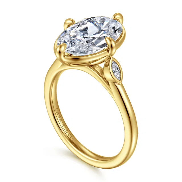 4 Carat Oval Cut Gabriel & Co Engagement Ring