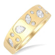 1/2 ctw Scatter Mixed Diamond Cut Bold Gold Fashion Band in 14K Yellow Gold