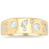 1/2 ctw Scatter Mixed Diamond Cut Bold Gold Fashion Band in 14K Yellow Gold