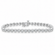 2.00 CTW Lab-Grown Diamond Bezel Tennis Bracelet in Sterling Silver