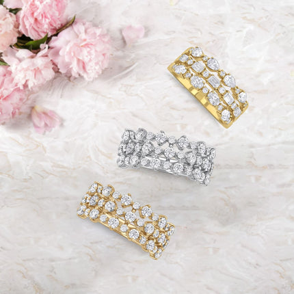 1.50CTW Three Row Diamond Fashion Band