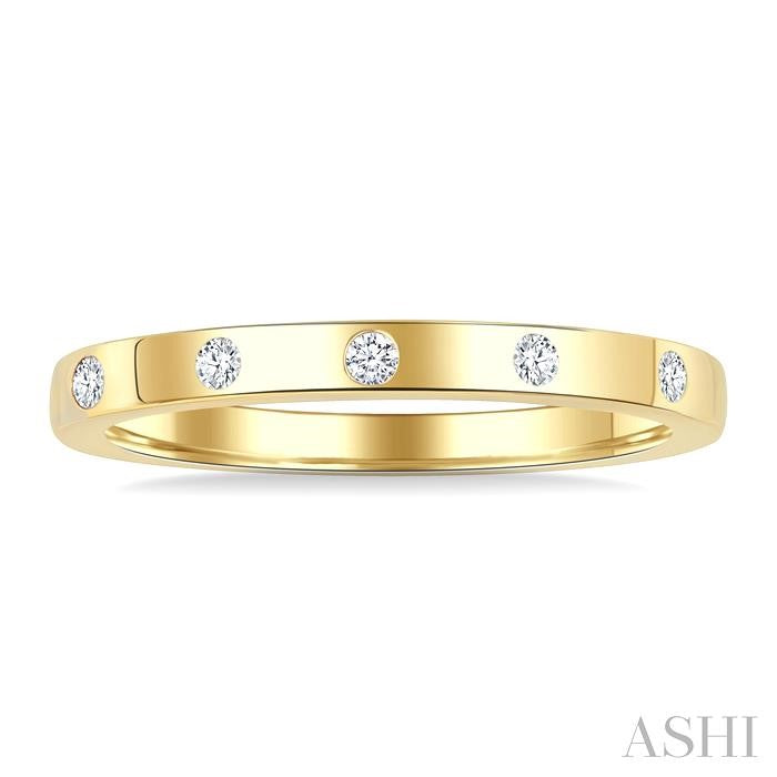 Modern Design 1/4ct Flush Bezel Set Diamond Fashion Band in 14K Yellow Gold