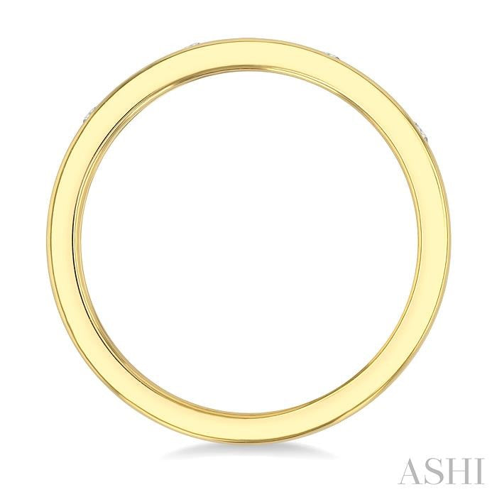 Modern Design 1/4ct Flush Bezel Set Diamond Fashion Band in 14K Yellow Gold