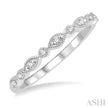 Vintage Inspired 1/10ct Diamond Stackable Band in 14K White Gold