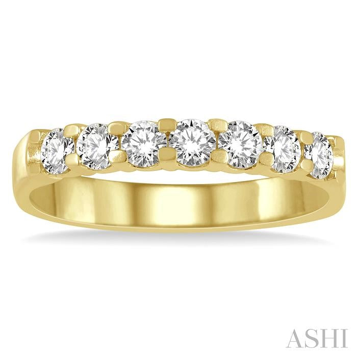 Classic 1/2ct 7 Diamond Wedding Band in 14K Yellow Gold