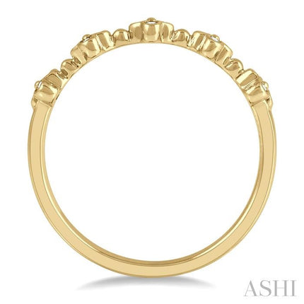 Floral Cutout Round Cut Diamond Stackable Fashion Band