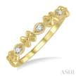 Stackable Floral and Marquise Link Diamond Stackable Fashion Band in 10K Gold
