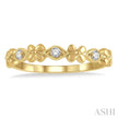 Stackable Floral and Marquise Link Diamond Stackable Fashion Band in 10K Gold