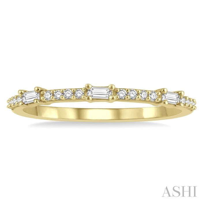 Baguette and Round Cut Diamond Stackable