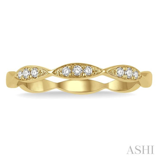 Beautiful Marquise Lattice Round Cut Diamond Stackable Band