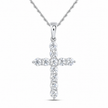 1.00 CTW Certified Lab-Grown Diamond Cross Pendant in Sterling Silver