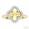 Clover fluted diamond fashion ring