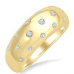 yellow gold dome diamond band 