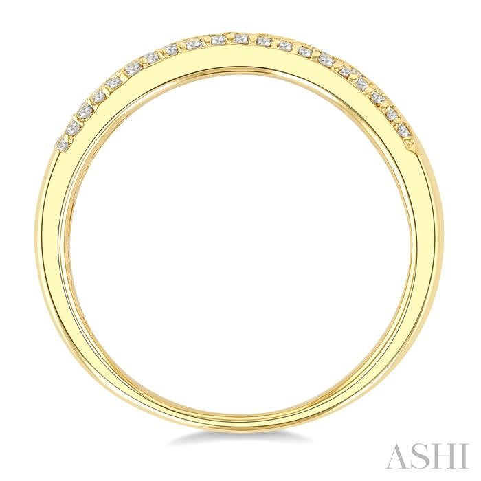 Striking 1/4ct Diamond Flush Set Mosaic Dome Band in 10K Yellow Gold