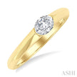 1/3ct East-West Set Oval Diamond Solitaire Fashion Ring in 14K Yellow Gold
