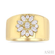 Floral Mixed Shape Diamond Wide Band